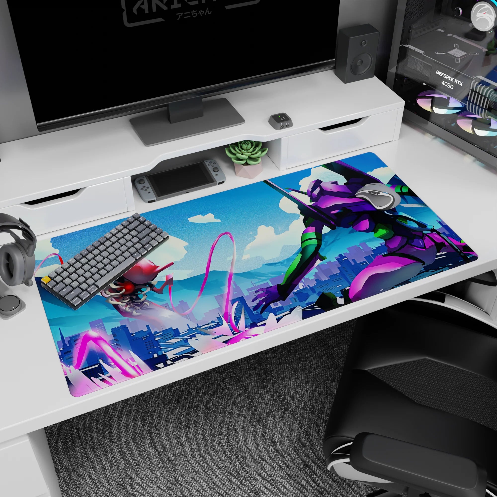 Evangelion - Anime Mouse Pad and Desk Pad - Neon Battlefield - AniChan