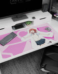 40x20 inches Love Live! Sunshine!! desk pad showing Chika Takami grinning, ribbon and vest.