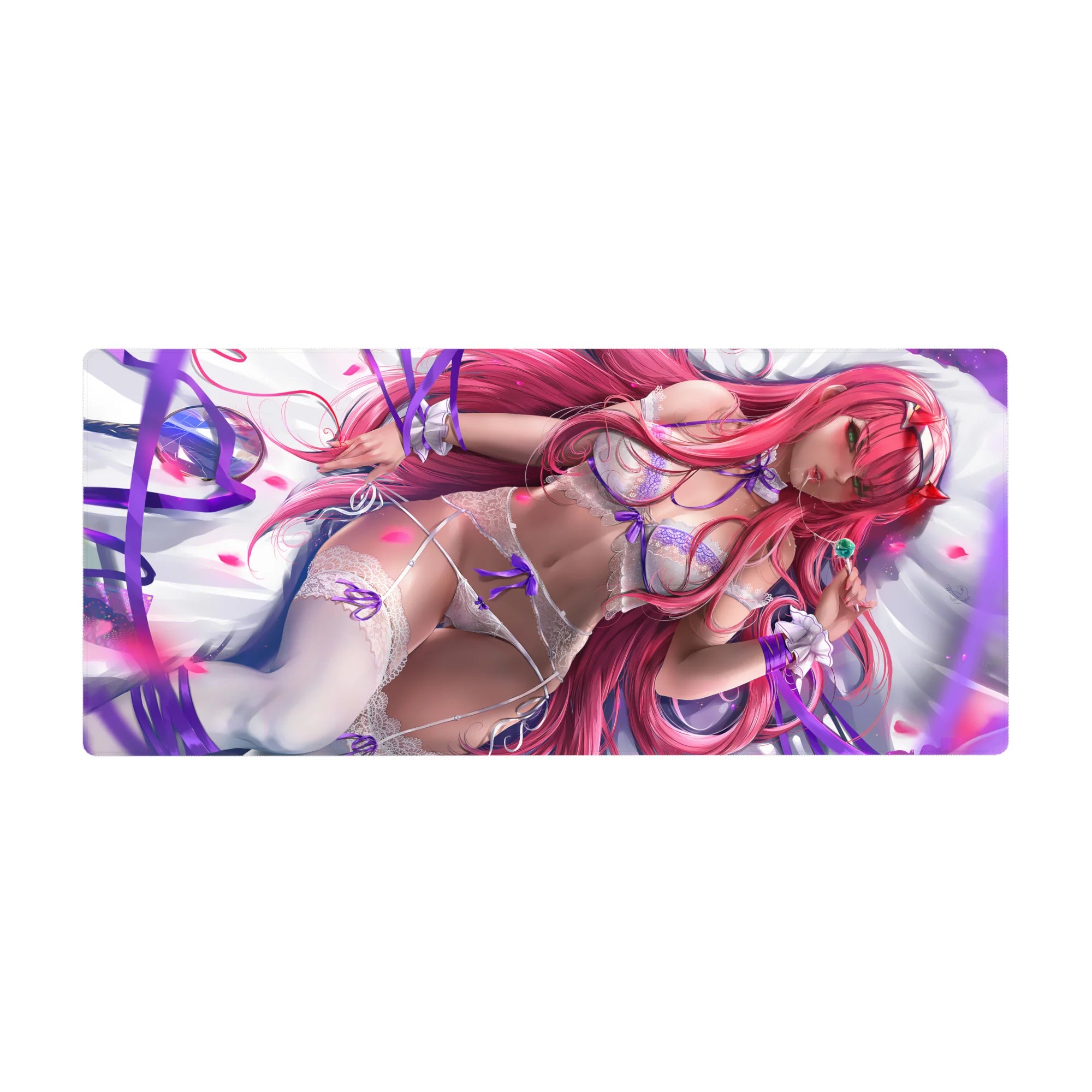 Zero Two Lace Elegance Mouse Pad 36x16 with lace theme for immersive focus and fan inspiration