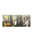 28x12 inches anime mouse pad featuring Naruto and Sasuke in a serene forest standoff scene.