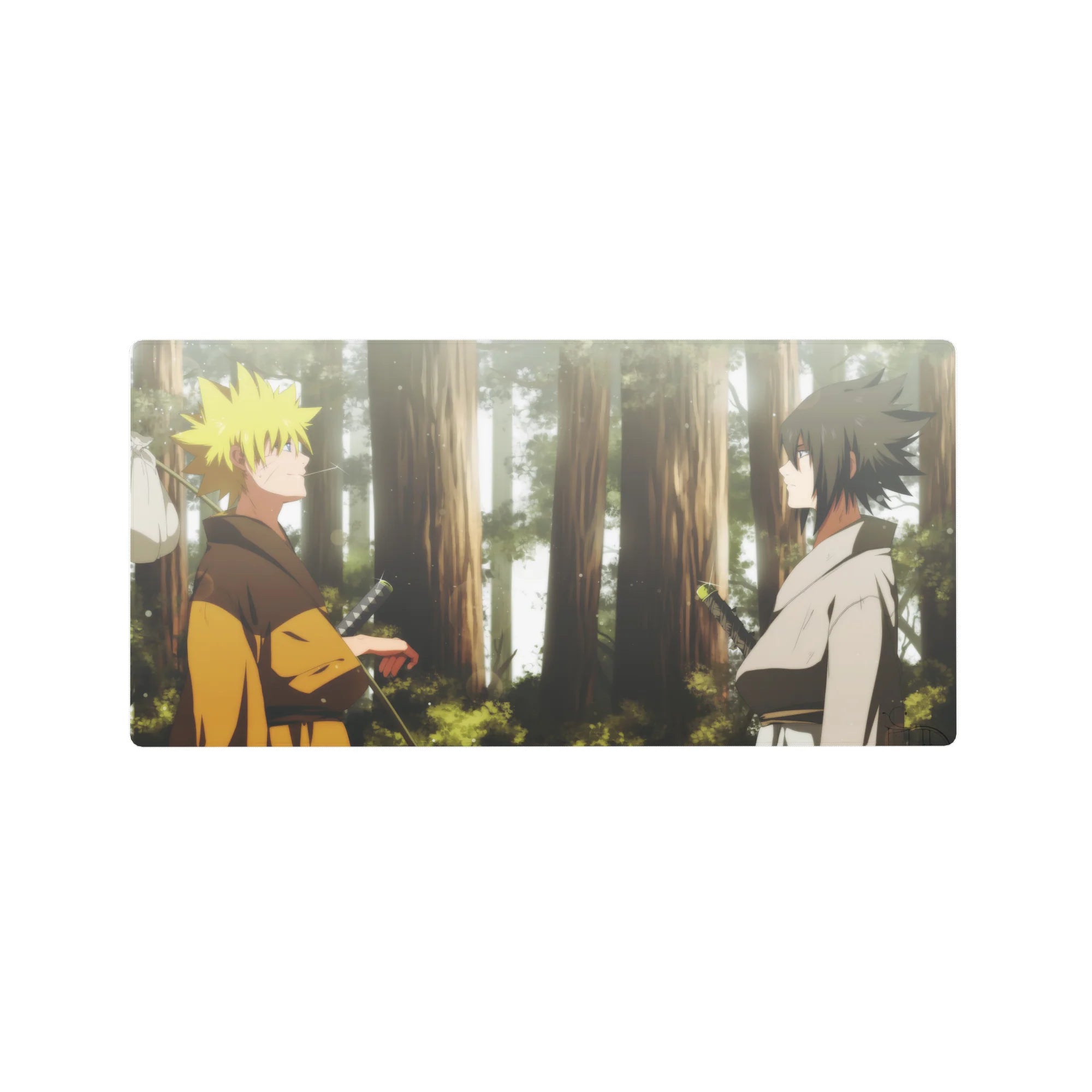 Naruto forest meeting scene anime mouse pad, extended desk mat 32x16 inches.