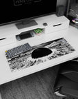 32x12 inches anime mouse pad showing broken towers under a black sun with a glowing blast ring centerpiece.