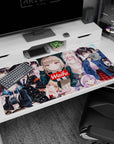 40x20 inches anime girl mouse pad featuring multiple waifus around a bold red Waifu badge at center.