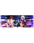No Game No Life anime mouse pad 32x12 inches with Shiro, Sora, and a card game table scene.
