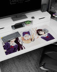 Megumi Katou winking with Eriri and Utaha anime desk pad 36x16 inches, Saekano style.