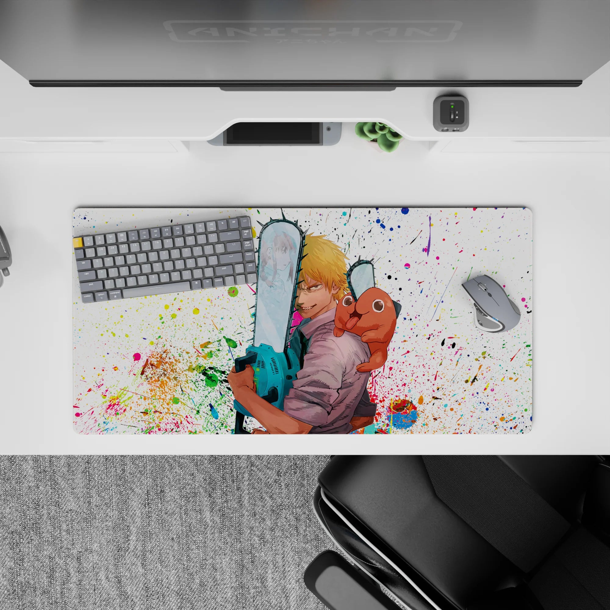 Chainsaw Man - Anime Mouse Pad and Desk Pad - Splattered Chainsaw - AniChan