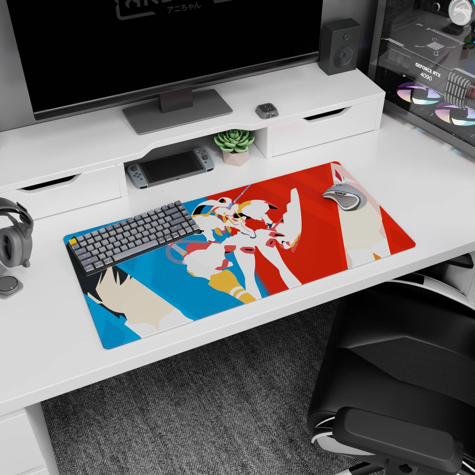 Darling In The Franxx - Anime Mouse Pad and Desk Pad - Hiro &amp; Zero Two Vector Bond - AniChan