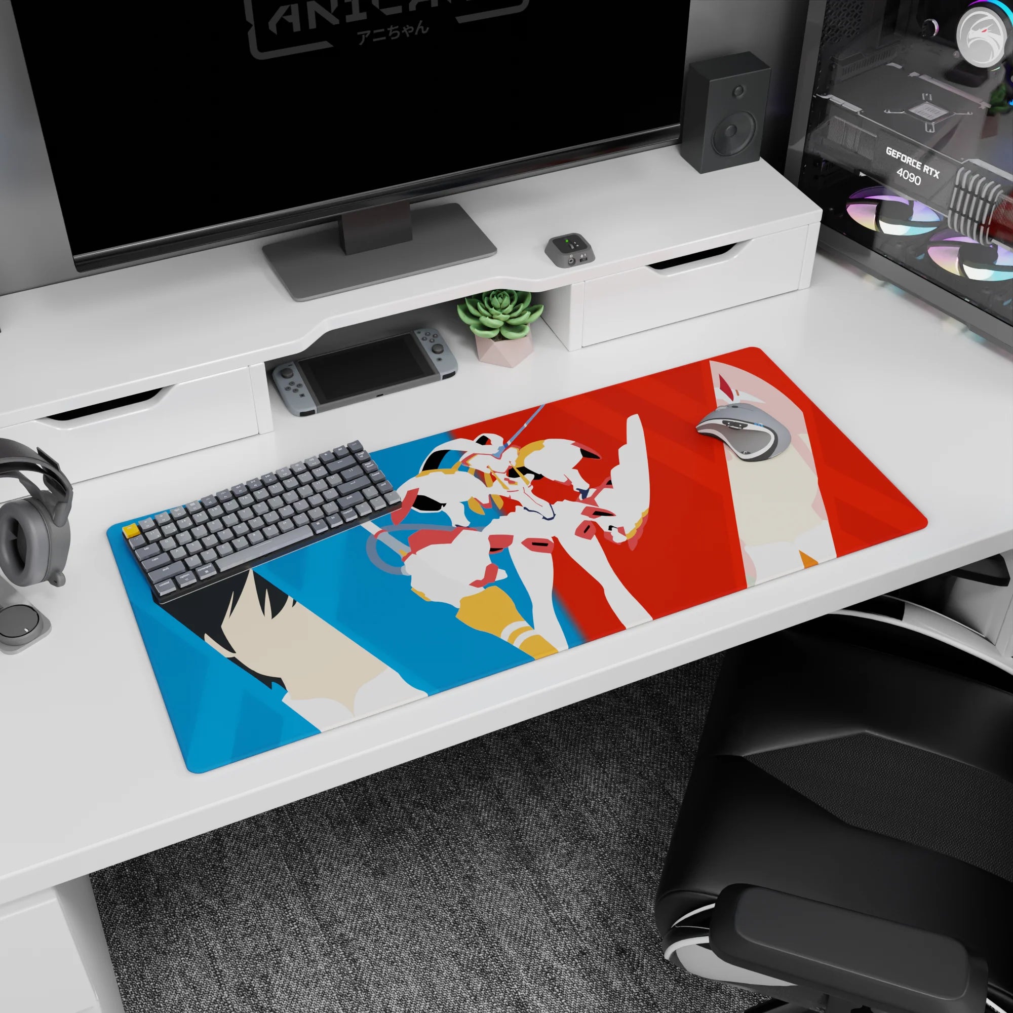 Darling In The Franxx - Anime Mouse Pad and Desk Pad - Hiro & Zero Two Vector Bond - AniChan