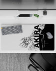 32x16 inches black-and-white sci-fi anime mouse pad with high contrast linework and gritty cyberpunk vibe.