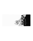 28x12 inches anime mouse pad with AKIRA vertical text, towering silhouette, and cybernetic hand design.