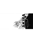 36x16 inches anime desk pad with bold AKIRA vertical text, silhouette, and cybernetic hand line art.
