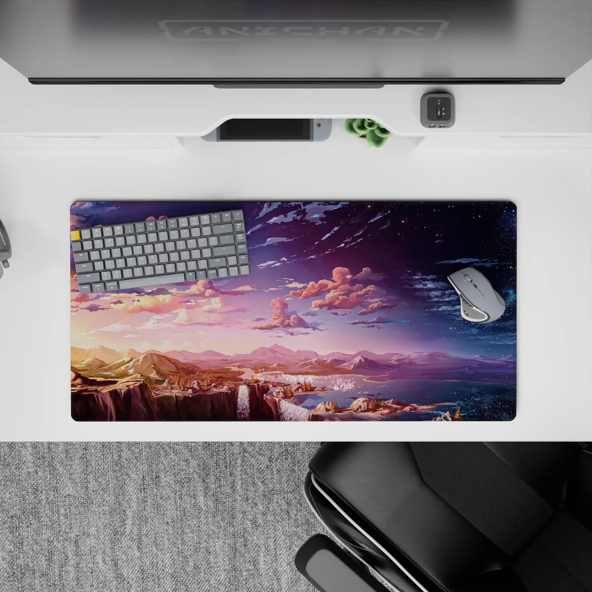 Fantasy Landscapes Deskmat | Mousepad | Deskpad - Twilight Falls