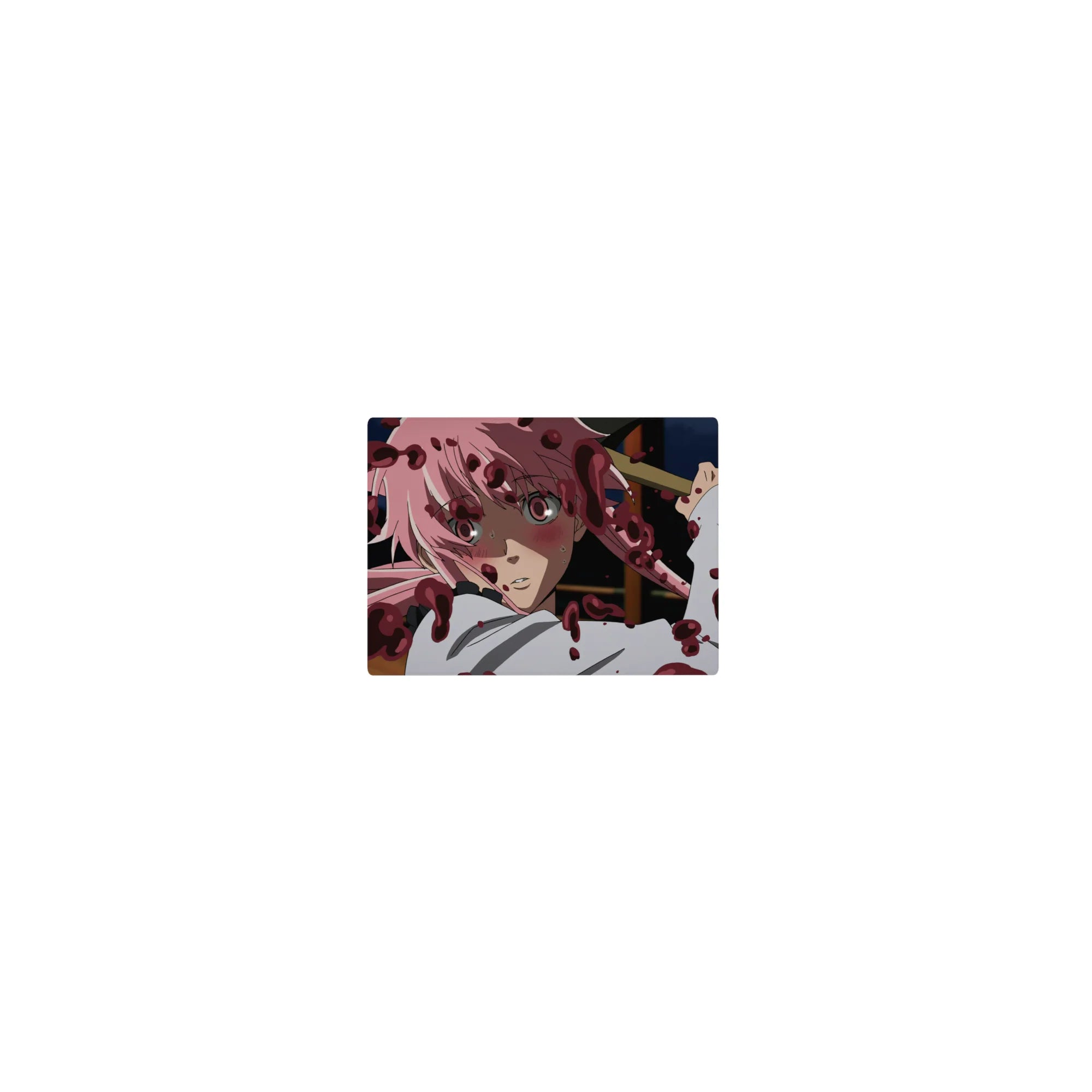 Classic anime girl mouse pad 14x10 inches with bold yandere artwork, smooth tracking, crisp print.