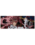32x12 inches anime girl mouse pad with pink-haired yandere art, bold print, smooth tracking desk mat.