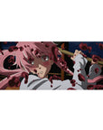 36x16 inches anime girl desk pad with pink-haired yandere art, bold print and smooth mouse tracking.