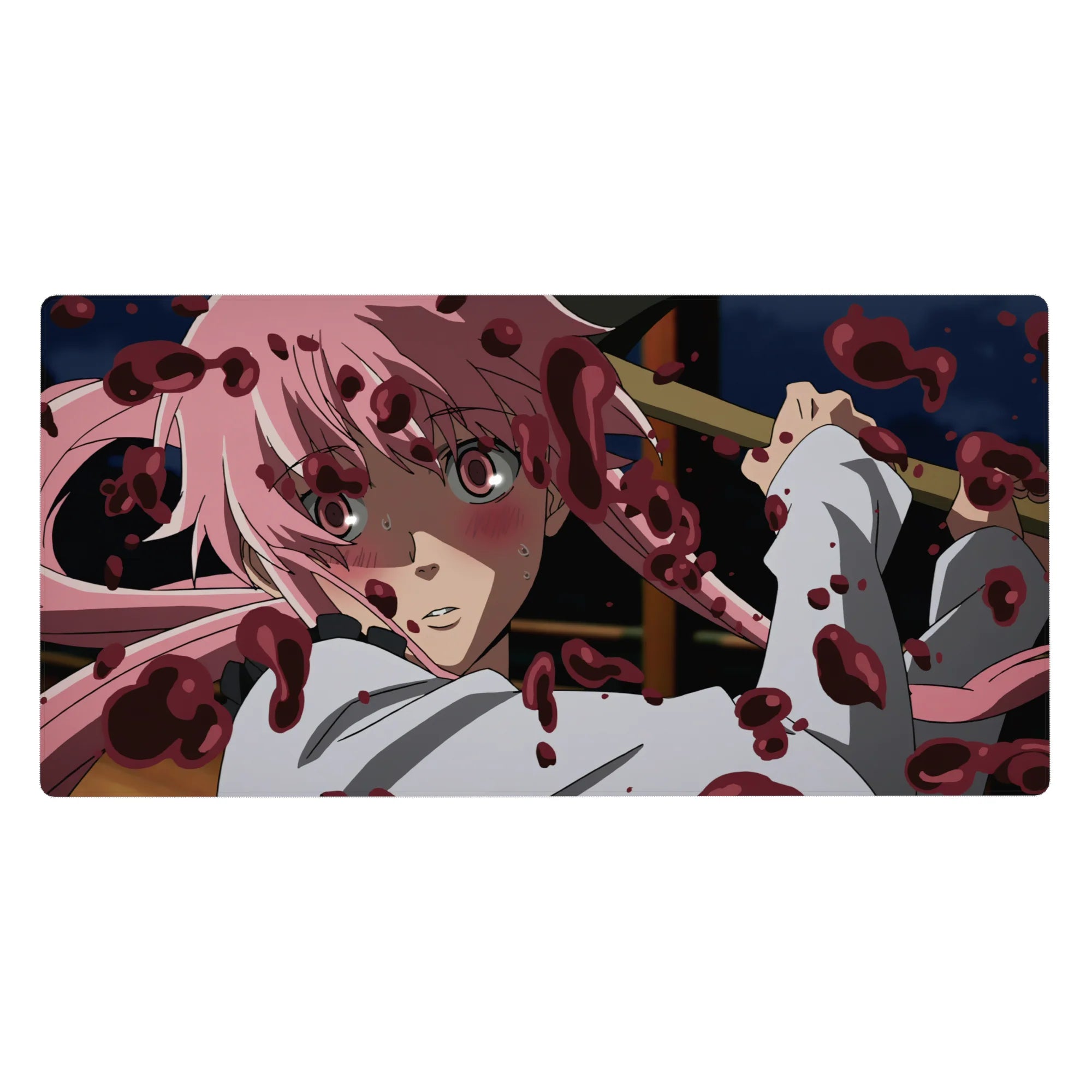 Anime girl desk pad 40x20 inches with bold yandere artwork, smooth tracking, crisp print.