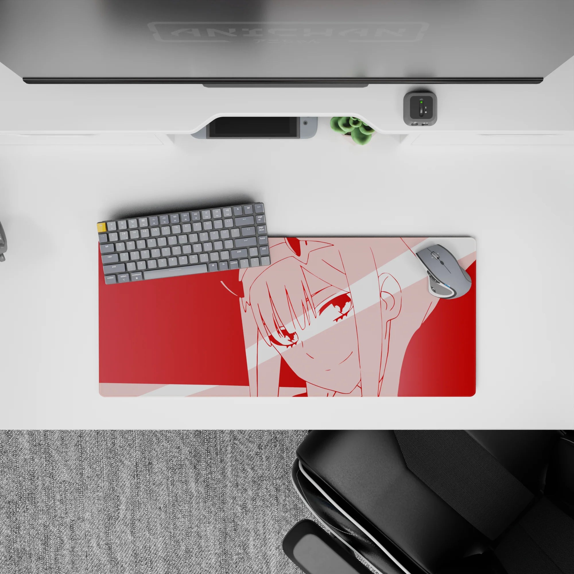 Darling In The Franxx - Anime Mouse Pad and Desk Pad - Zero Two Crimson Glitch - AniChan