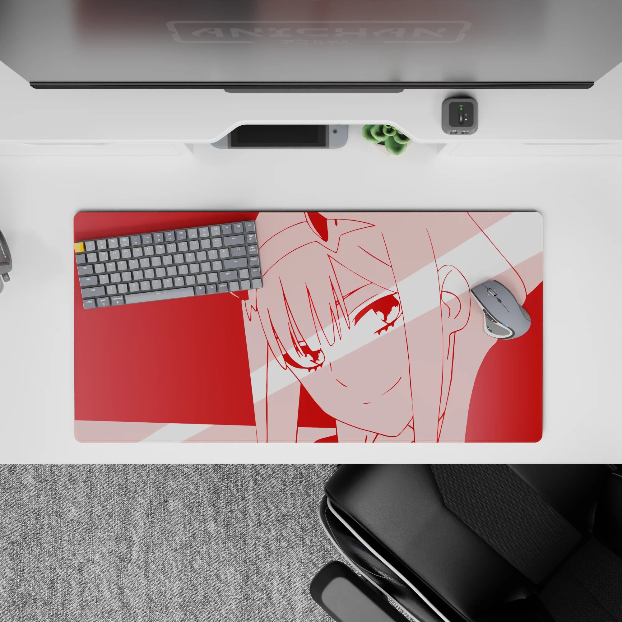 Darling In The Franxx - Anime Mouse Pad and Desk Pad - Zero Two Crimson Glitch - AniChan