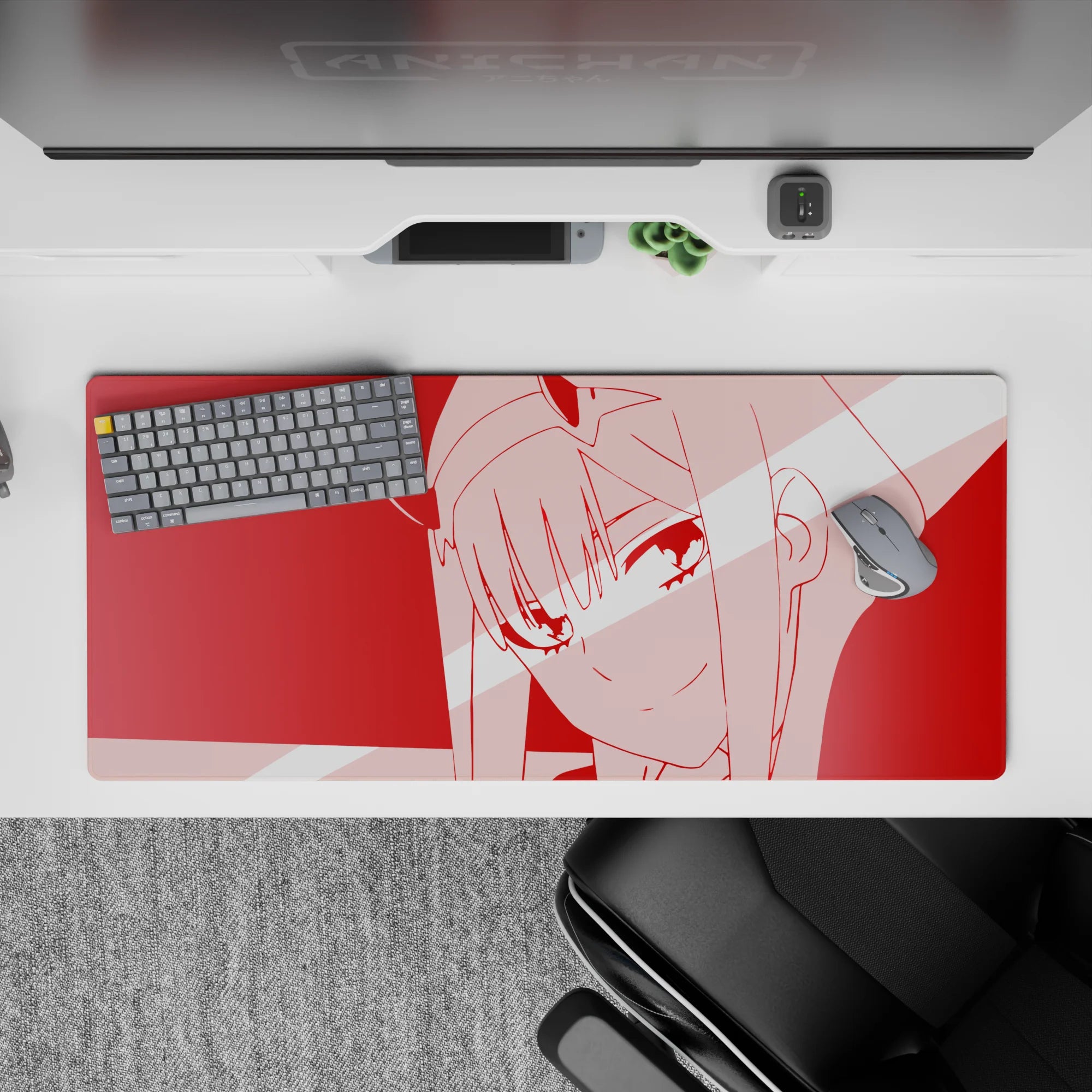 Darling In The Franxx - Anime Mouse Pad and Desk Pad - Zero Two Crimson Glitch - AniChan