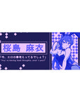 Anime girl desk pad 36x16 inches with bunny-girl art, diamond checker pattern, and bunny icons.