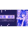 Anime girl desk pad 40x20 inches with bunny icons, diamond checker pattern, and bold Japanese text panel.