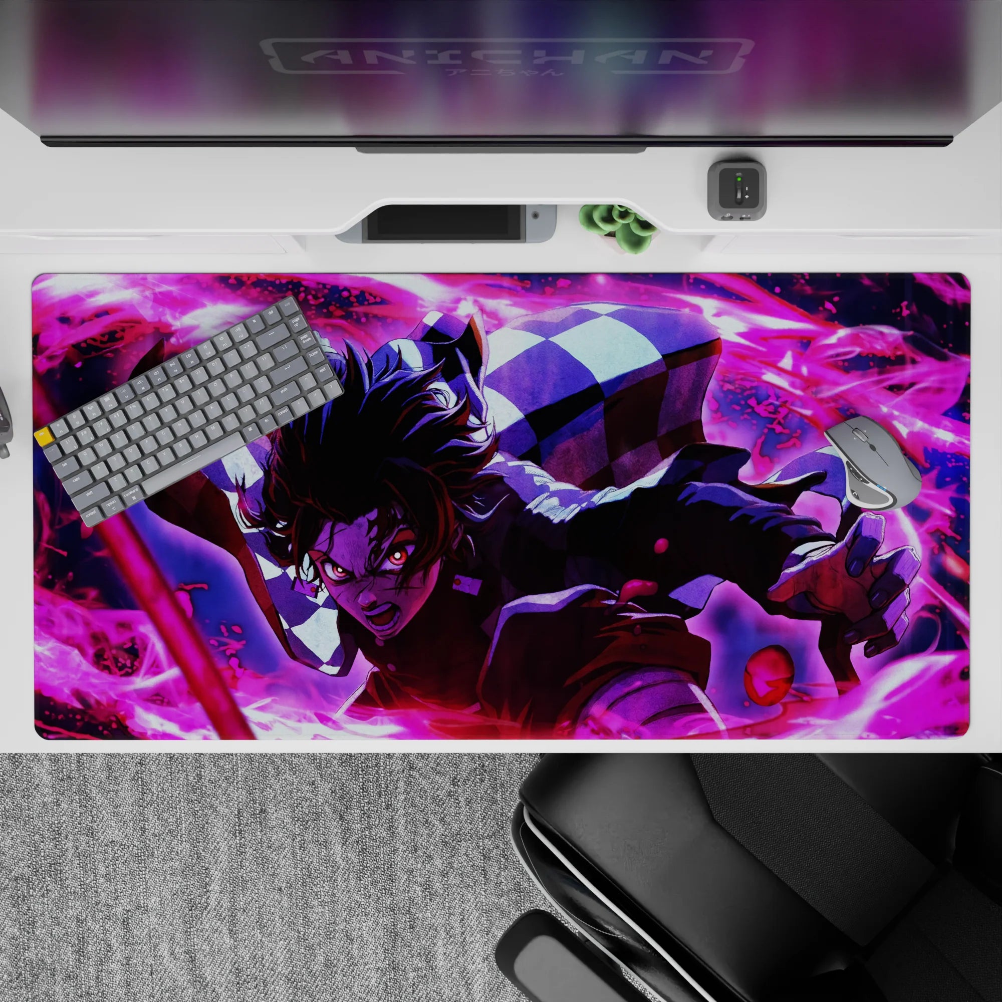 Demon Slayer Deskmat | Mousepad | Deskpad - Crimson Blade Fury - AniChan