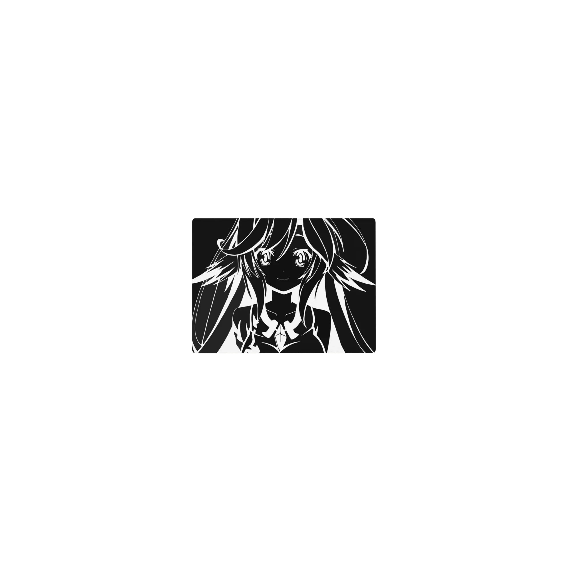 Classic anime girl mouse pad 14x10 inches with crisp line art, flowing hair, big eyes, sci-fi outfit.