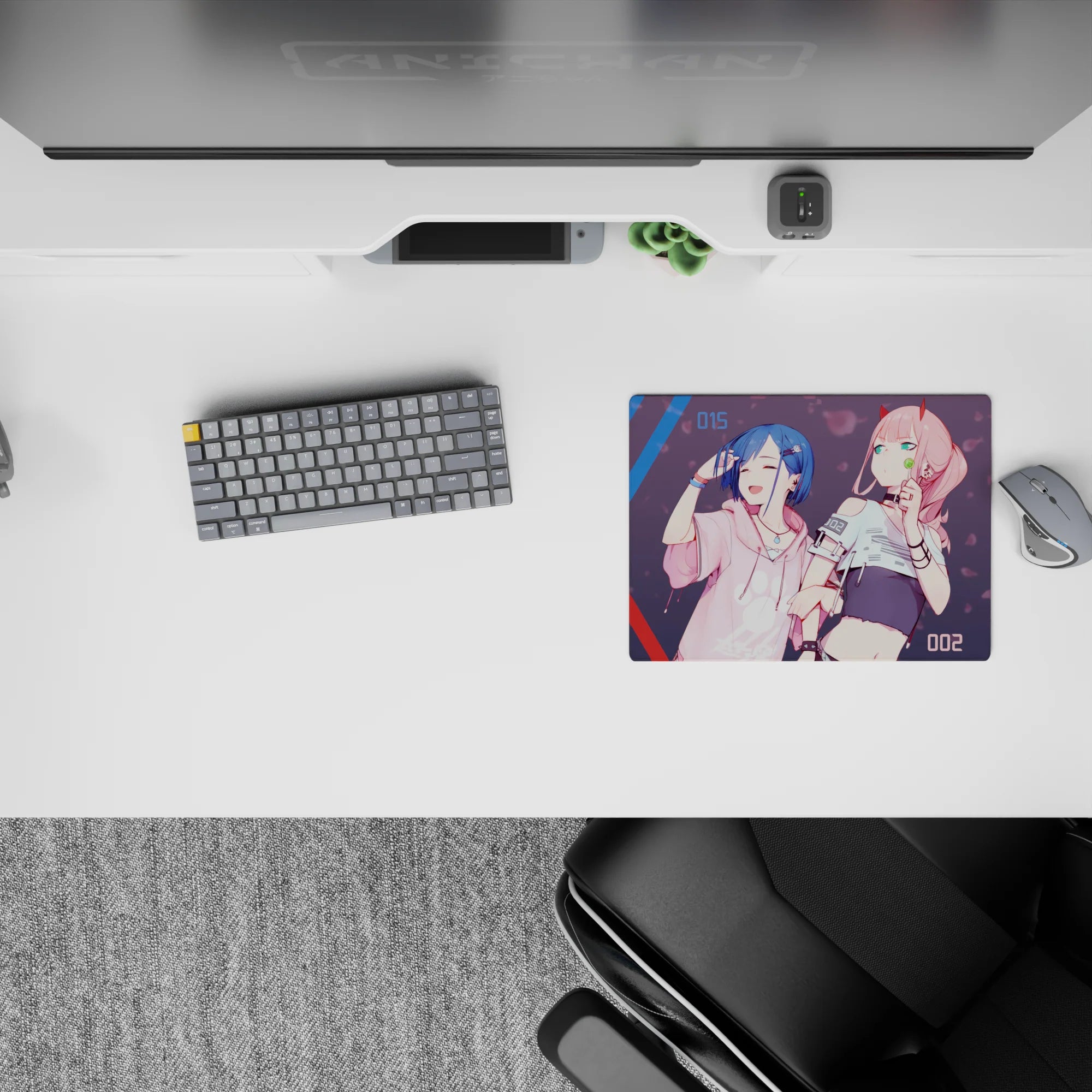 Darling In The Franxx - Anime Mouse Pad and Desk Pad - Zero Two &amp; Ichigo Urban XX - AniChan