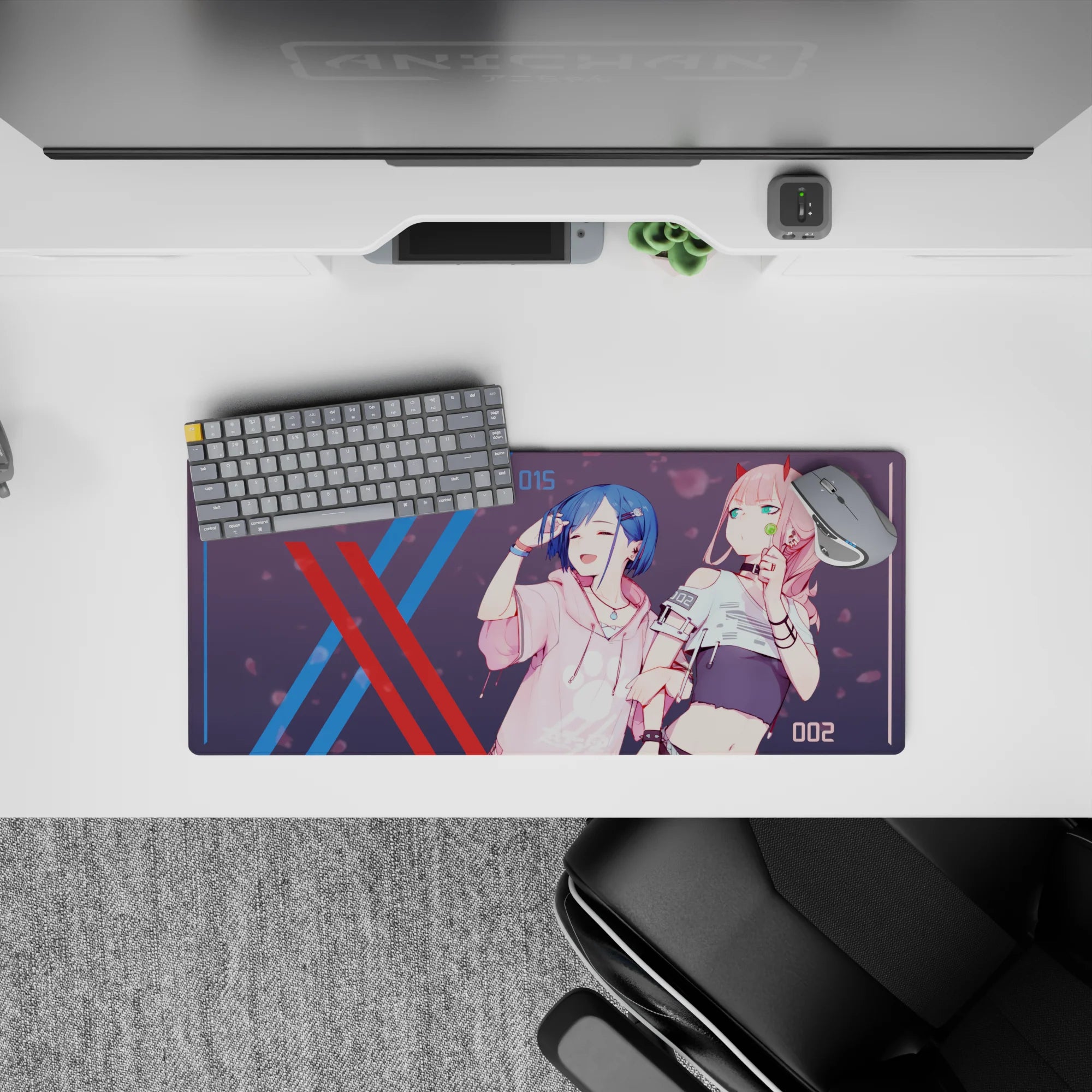 Darling In The Franxx - Anime Mouse Pad and Desk Pad - Zero Two &amp; Ichigo Urban XX - AniChan