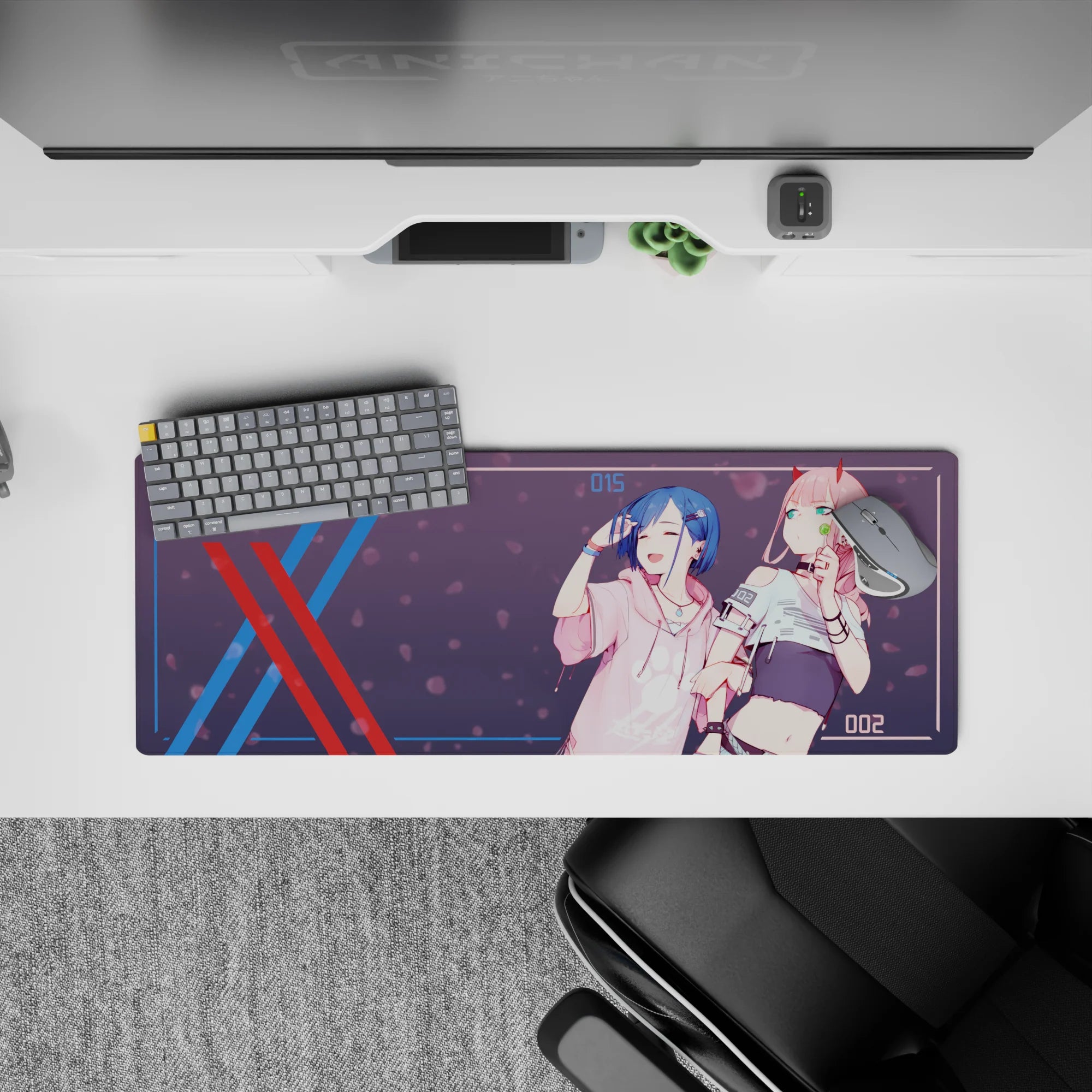 Darling In The Franxx - Anime Mouse Pad and Desk Pad - Zero Two &amp; Ichigo Urban XX - AniChan