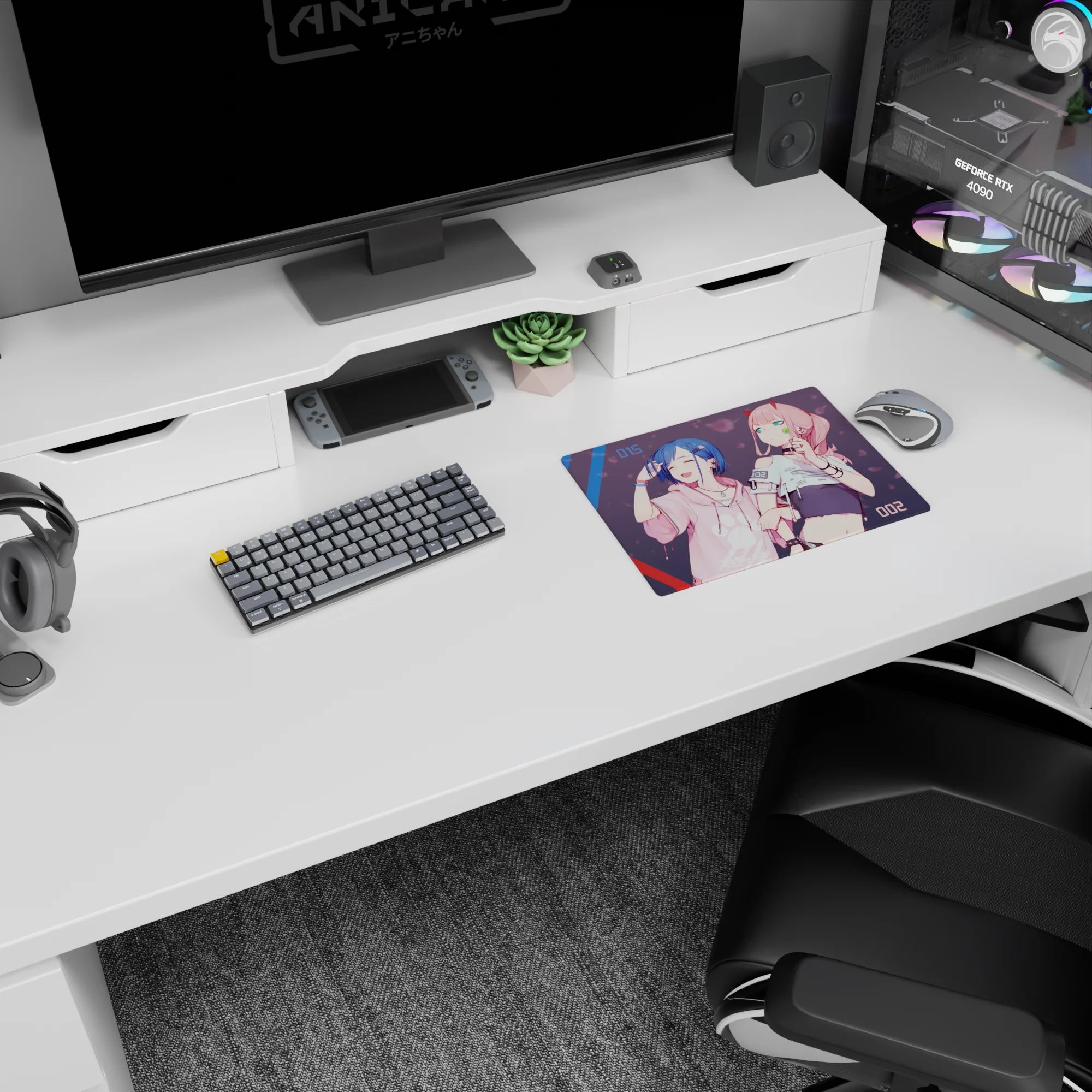 Darling In The Franxx - Anime Mouse Pad and Desk Pad - Zero Two &amp; Ichigo Urban XX - AniChan