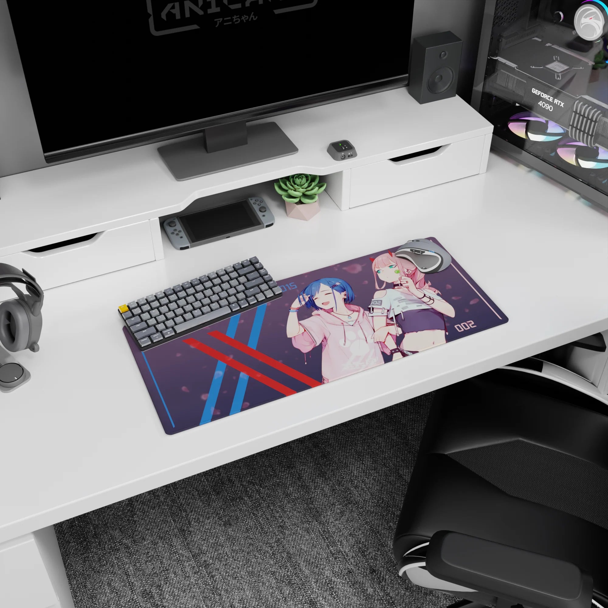 Darling In The Franxx - Anime Mouse Pad and Desk Pad - Zero Two &amp; Ichigo Urban XX - AniChan