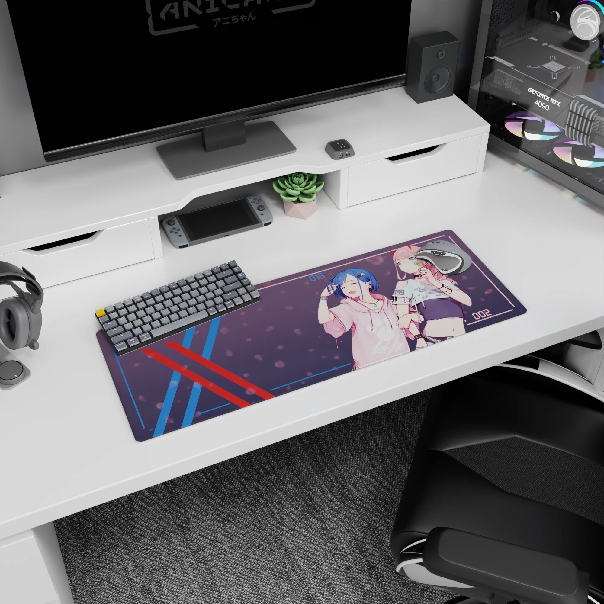 Darling In The Franxx - Anime Mouse Pad and Desk Pad - Zero Two &amp; Ichigo Urban XX - AniChan