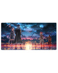 Mouse pad 32x16 inches featuring Sword Art Online characters under a fiery sky with twilight reflections, capturing serene anticipation.