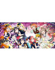 Love Live! School Idol Project group hug anime girl desk pad, 36x16 inches.