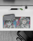 Darling In The Franxx - Anime Mouse Pad and Desk Pad - Zero Two & Ichigo Cyber Glitch - AniChan