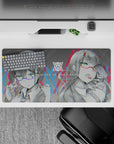 Darling In The Franxx - Anime Mouse Pad and Desk Pad - Zero Two & Ichigo Cyber Glitch - AniChan