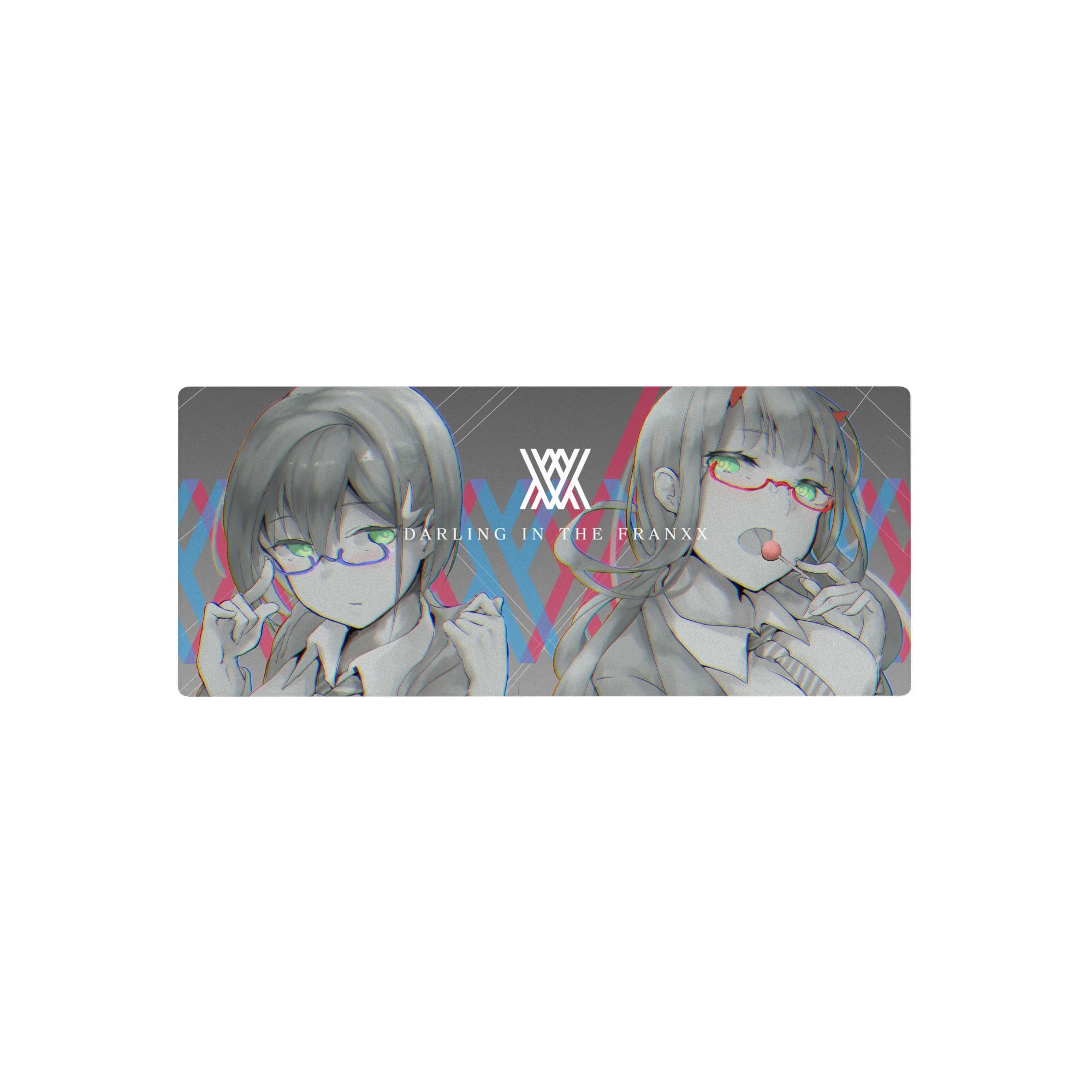 Darling In The Franxx - Anime Mouse Pad and Desk Pad - Zero Two &amp; Ichigo Cyber Glitch - AniChan