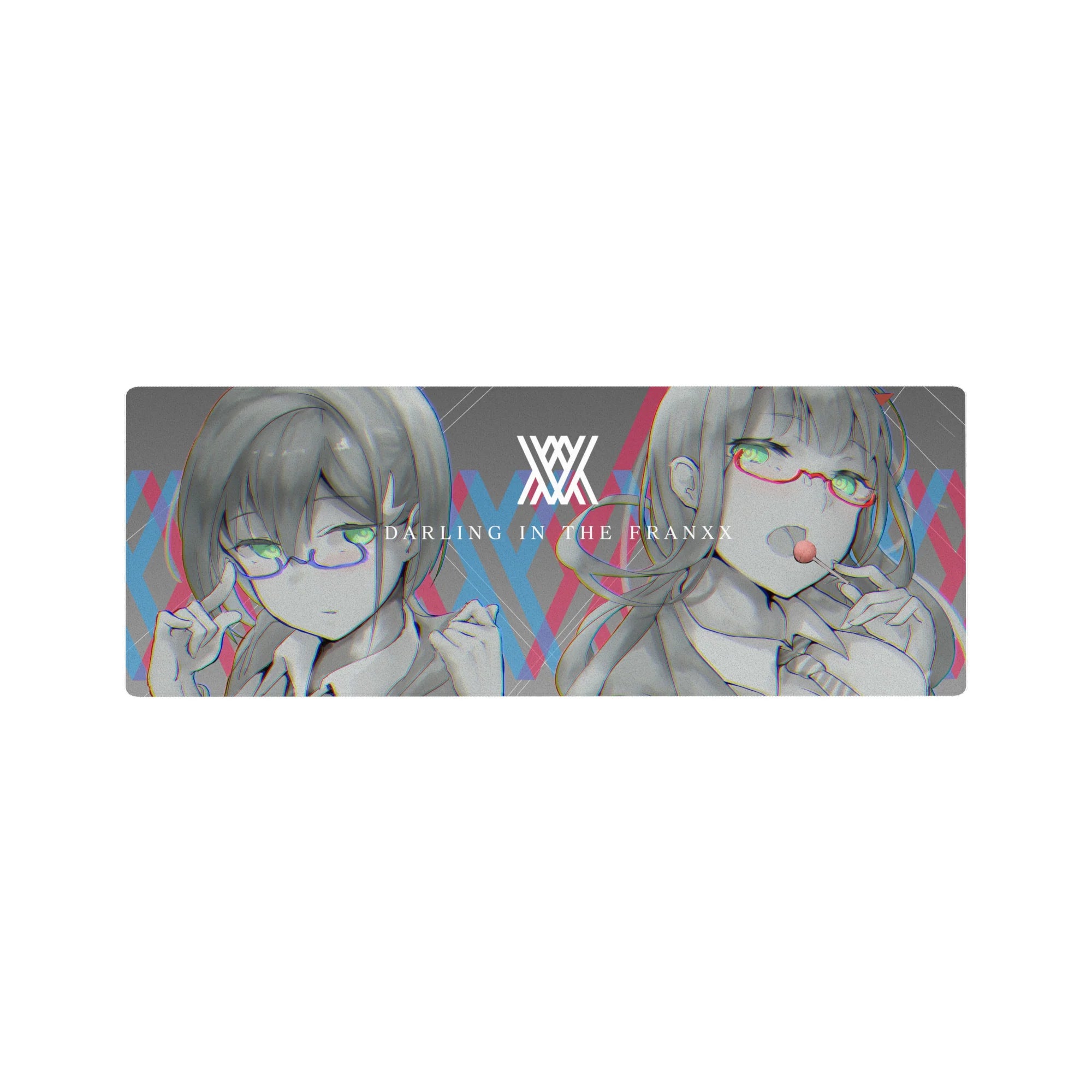 Darling In The Franxx - Anime Mouse Pad and Desk Pad - Zero Two &amp; Ichigo Cyber Glitch - AniChan