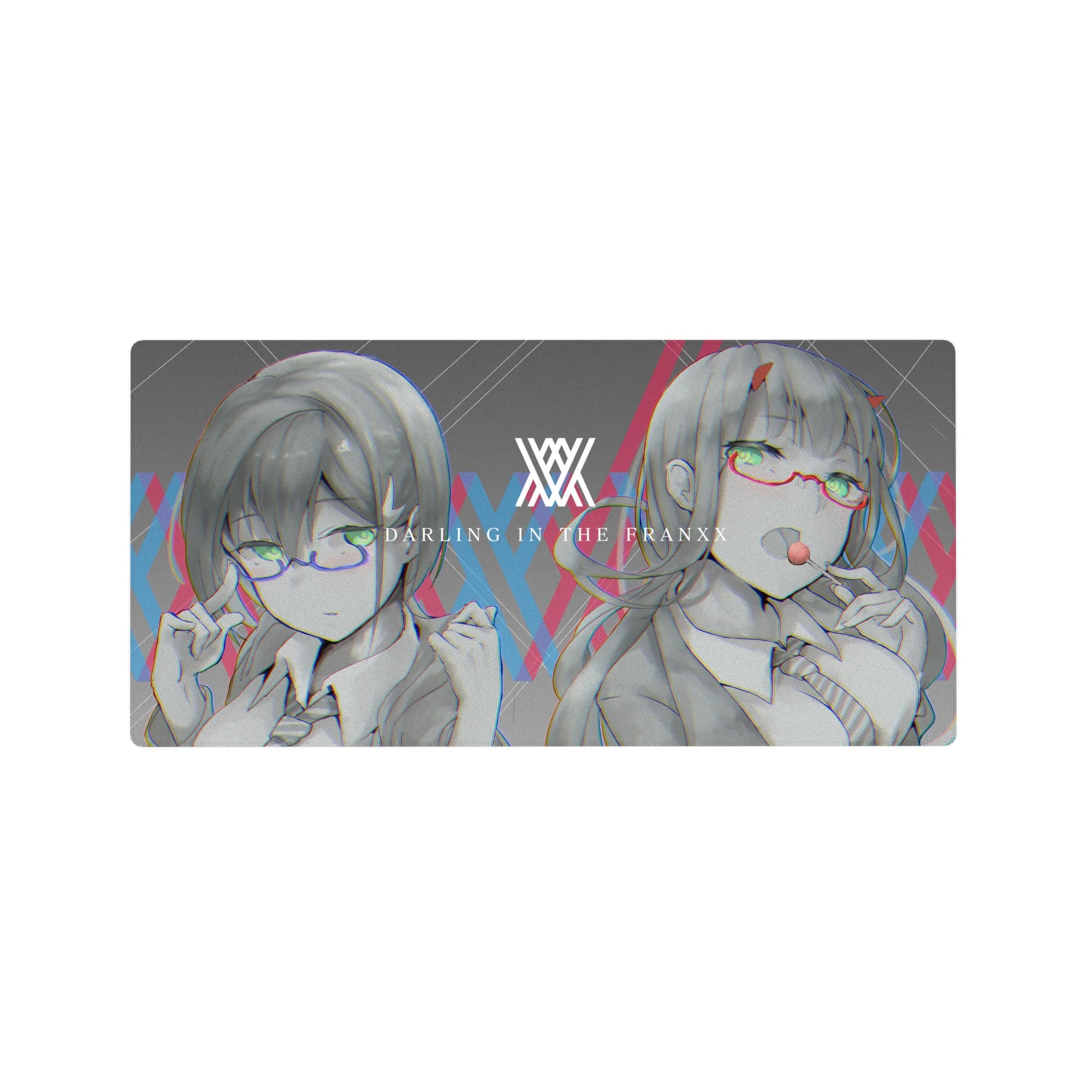 Darling In The Franxx - Anime Mouse Pad and Desk Pad - Zero Two &amp; Ichigo Cyber Glitch - AniChan