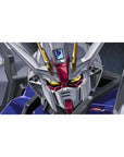 Strike Gundam SEED anime desk pad 40x20 inches with bold face-shot, clean lines, metallic highlights.