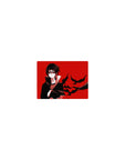 Classic anime mouse pad 14x10 inches with red backdrop, black crows, and Akatsuki-inspired ninja art.