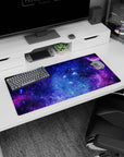 Deep space starfield scene mouse pad 32x16 inches featuring swirling nebula clouds across a night sky.