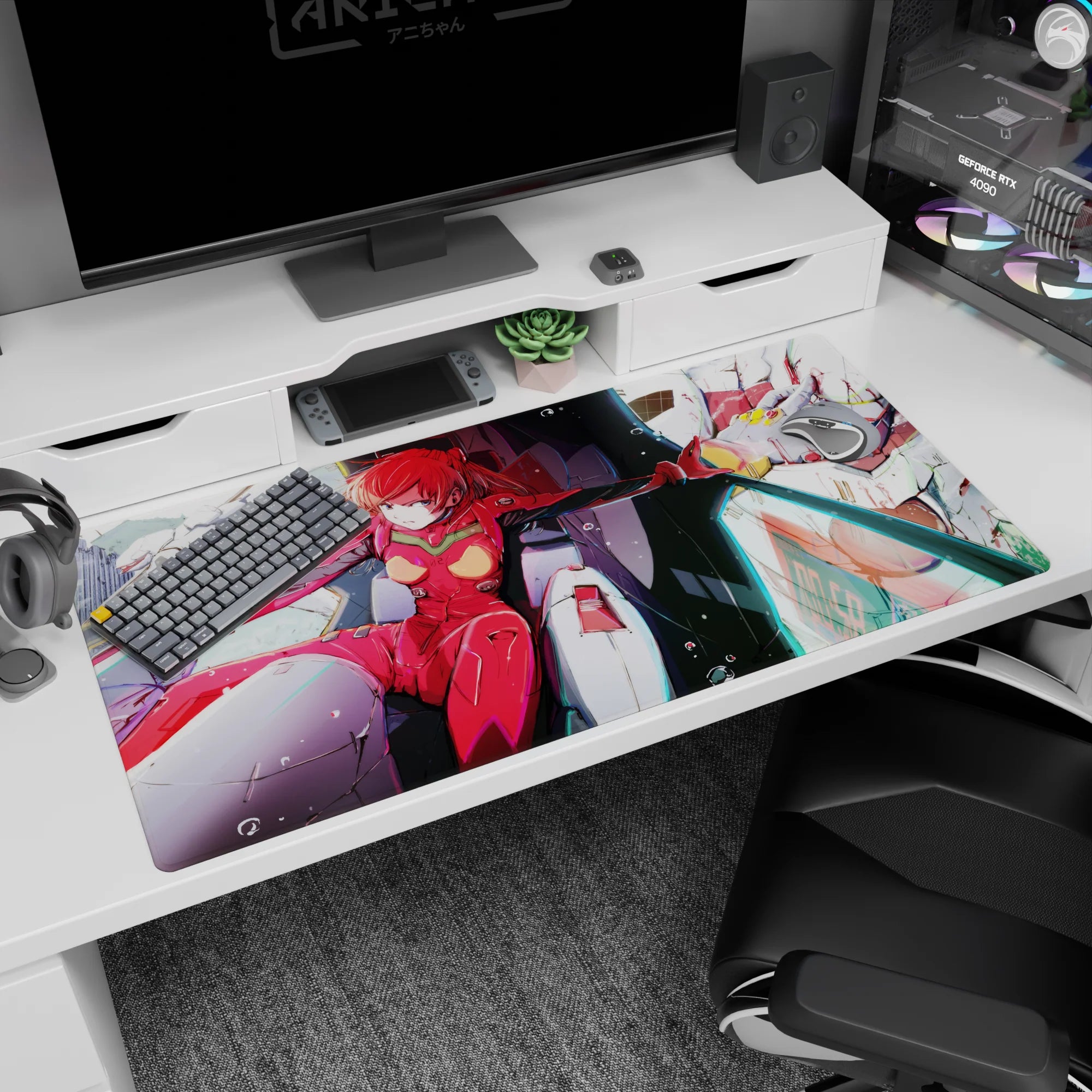 Evangelion - Anime Mouse Pad and Desk Pad - Crimson Resolve - AniChan