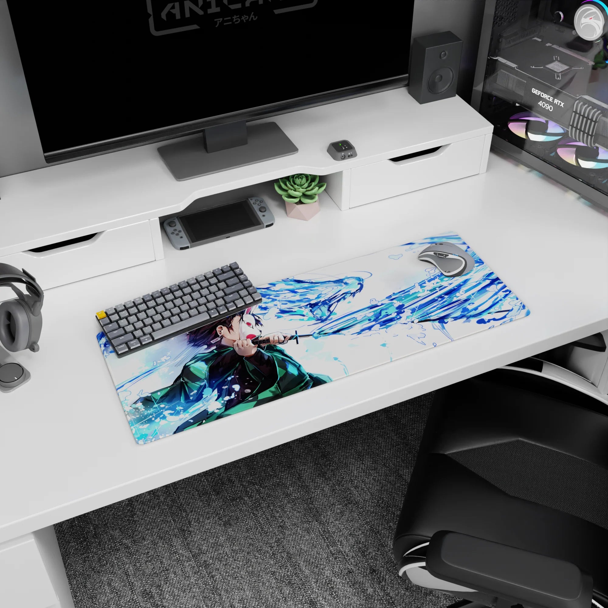 Demon Slayer Deskmat | Mousepad | Deskpad - Water Dragon Surge - AniChan