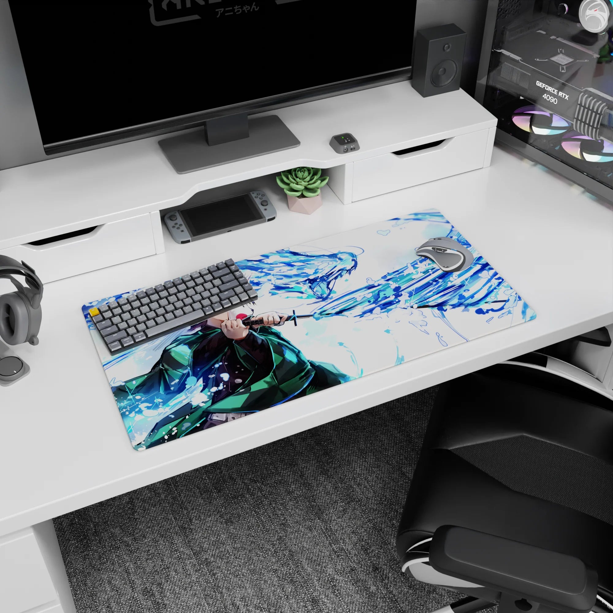 Demon Slayer Deskmat | Mousepad | Deskpad - Water Dragon Surge - AniChan