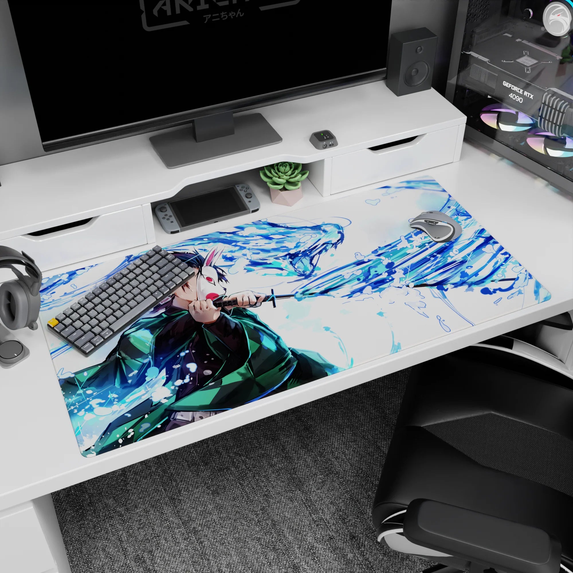 Demon Slayer Deskmat | Mousepad | Deskpad - Water Dragon Surge - AniChan