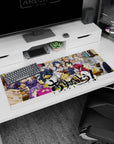 Shokugeki no Soma desk pad 36x16 inches featuring Soma in headband and apron holding a food tray.