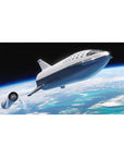 Space-themed desk pad 40x20 inches with silver ship above cloud swirls and ocean horizon glow.
