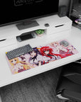 Anime mouse pad featuring High School DxD girls, 32x12 inches; vibrant pastel design with Rias and Koneko characters.
